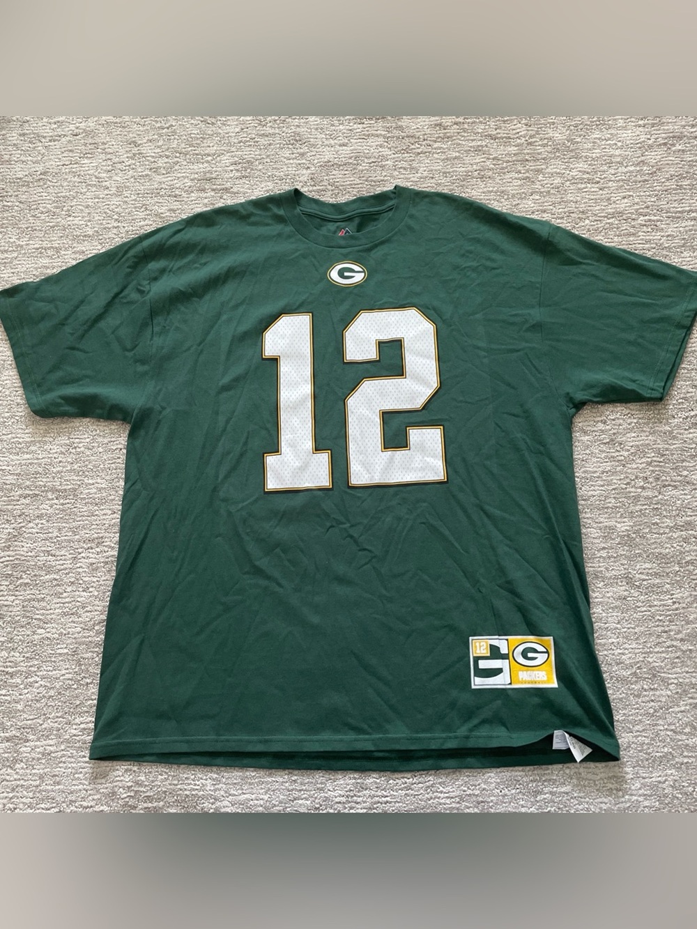 Majestic Aaron Rodgers T-Shirt Jersey Green Men’s Size XXL Green Bay Packers